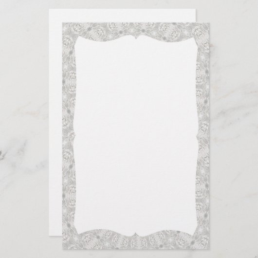 ホワイトレ結婚ースの万華鏡のように千変万化するパターン(ここにあなたの言葉) 便箋 (正面/裏面)