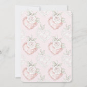 ホワイトロかわいらしーズレースハートズ結婚 招待状 (裏面)