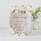 ホワイトロエレガントーズウェスタン素朴キンセアニェラ 招待状 (スタンド正面)