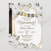 ホワイトロエレガントーズウェスタン素朴キンセアニェラ 招待状 (正面/裏面)