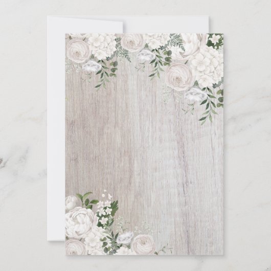 ホワイトロエレガントーズウェスタン素朴キンセアニェラInv 招待状 (裏面)