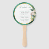 ホワイトロエレガントーズエメラルドグリーン結婚の式典 ハンドファン (裏面)