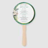 ホワイトロエレガントーズエメラルドグリーン結婚の式典 ハンドファン (正面)