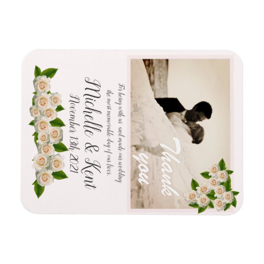 ホワイトロエレガントーズサンキューフレキシブルマグネット マグネット (横)