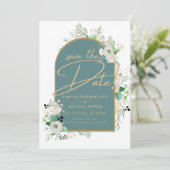 ホワイトロエレガントーズシーガラスアーチ救日付 招待状 (スタンド正面)