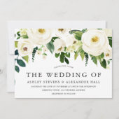 ホワイトロエレガントーズビューティフル結婚ーズ 招待状 (正面)