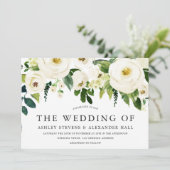 ホワイトロエレガントーズビューティフル結婚ーズ 招待状 (スタンド正面)