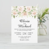 ホワイトロエレガントーズミニマル婚約パーティ 招待状 (スタンド正面)