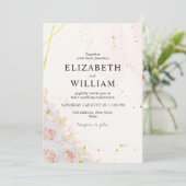 ホワイトロエレガントーズミニマル結婚リスト 招待状 (スタンド正面)