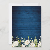 ホワイトロエレガントーズレースウ素朴ッドブライダルシャワー 招待状 (裏面)