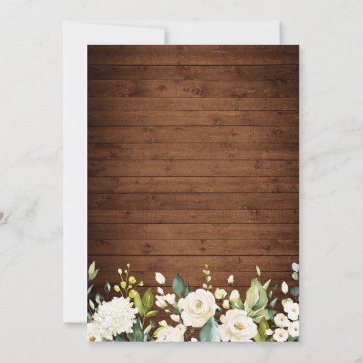 ホワイトロエレガントーズレース素朴ブライダルシャワー 招待状 (裏面)