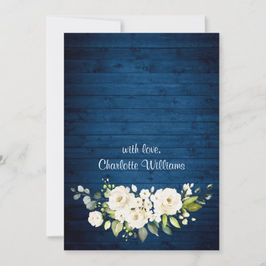 ホワイトロエレガントーズレース素朴ブライダルブランチ 招待状 (裏面)