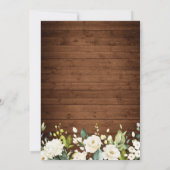 ホワイトロエレガントーズレース素朴リハーサルディナー 招待状 (裏面)