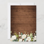 ホワイトロエレガントーズレース素朴婚約パーティ 招待状 (裏面)