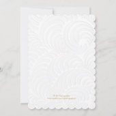 ホワイトロエレガントーズ結婚リハーサルのディナーカード 招待状 (裏面)