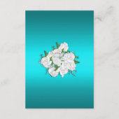 ホワイトロエレガントーズ&アクアウェディングレセプション エンクロージャーカード (裏面)