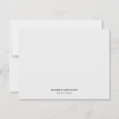 ホワイトロエレガントーズ&グリーンリーエスコートカード 招待状 (裏面)