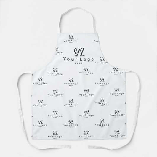 ホワイトロゴパターン事業会社従業員 エプロン (正面)