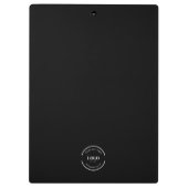 ホワイトロゴミニマリストロゴブランドブラックカスタム クリップボード (裏面)