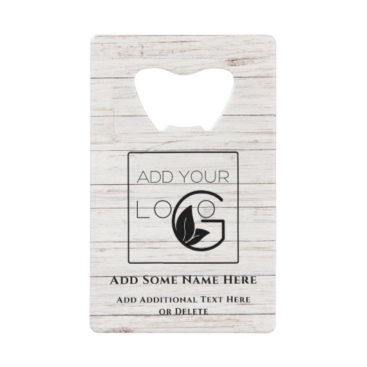 ホワイトロゴモダンビジネスの追加 クレジットカード栓抜き (正面)