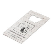 ホワイトロゴモダンビジネスの追加 クレジットカード栓抜き (正面アングル)