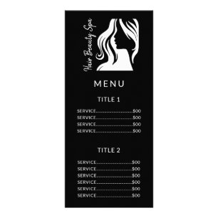 ホワイトロゴ黒サロンサービスメニューラックカード ラックカード
