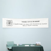 ホワイトロゴ | シンプル ミニマル モダンブランド 横断幕 (トレードショー)