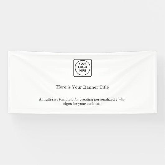 ホワイトロゴ | ミニマル モダン シンプル ブランディング 横断幕 (横)