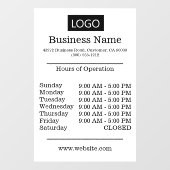 ホワイトロゴ 営業時間 開館時間 ウィンドウサイン (シート)