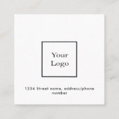 ホワイトロゴqrコードインスタ後を追グラム スクエア名刺 (正面)