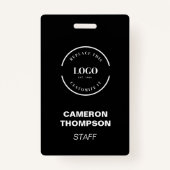 ホワイトロシンプルゴ付きブラックのビジネススタカスタムッフ バッジ (裏面)