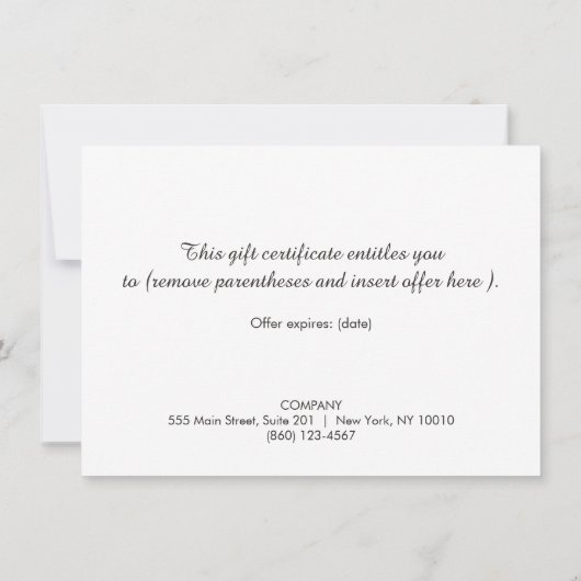 ホワイトロスサロン及びスパギフト券 (裏面)