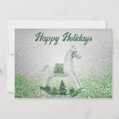ホワイトロッキングホースホリデークリスマスカード シーズンカード (正面)