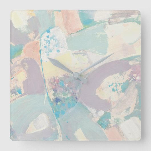 ホワイトロックパステル スクエア壁時計 (正面)