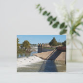 ホワイトロック湖ダムとスピリウェイでペリカンの魚。 ポストカード (スタンド正面)