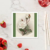 ホワイトロビクトリアンーズグリーンペーパーナプキン スタンダードカクテルナプキン (インサイチュ)