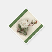 ホワイトロビクトリアンーズグリーンペーパーナプキン スタンダードカクテルナプキン (角)