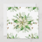 ホワイトロビン&ポインセチアリースベビーシャワー 招待状 (裏面)