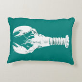 ホワイトロブスターオンターコイズ/ティール(緑がかった色) アクセントクッション (裏面)