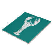 ホワイトロブスターオンターコイズ/ティール(緑がかった色) タイル (側面)