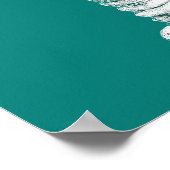 ホワイトロブスターオンターコイズ/ティール(緑がかった色) ポスター (角)