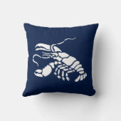 ホワイトロブスターオンネイビーブルー装飾用クッション クッション (裏面)