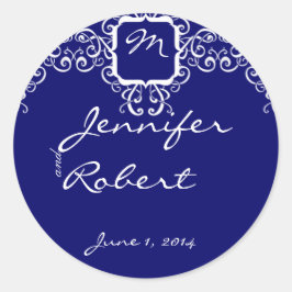 ホワイトロマンスモノグラム封筒用シール ラウンドシール