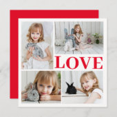 ホワイトロマンチックな愛バレンタインデーの写真カード (正面/裏面)