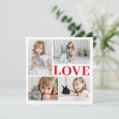 ホワイトロマンチックな愛バレンタインデーの写真カード (スタンド正面)