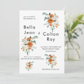 ホワイトロマンチックフローラカスケード結婚式招待状 招待状 (スタンド正面)