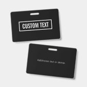 ホワイトロモダンゴの編集可能文字スタイル枠 バッジ (正面＆裏面)