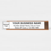 ホワイトロングデスクのビジネスブランド名プレート デスクネームプレート (正面)