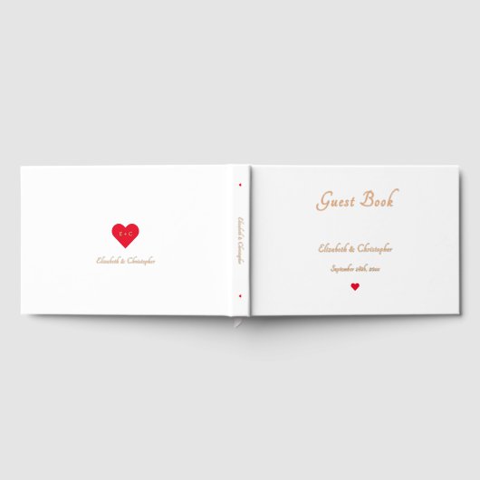 ホワイトローエレガントズゴールドフォイル結婚記念日 ゲストブック (全面)