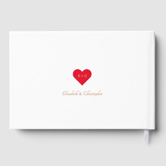 ホワイトローエレガントズゴールドフォイル結婚記念日 ゲストブック (裏面)